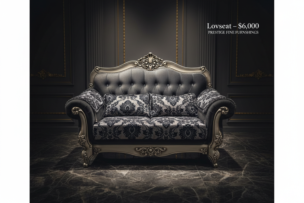 Baroque loveseat luxury ad