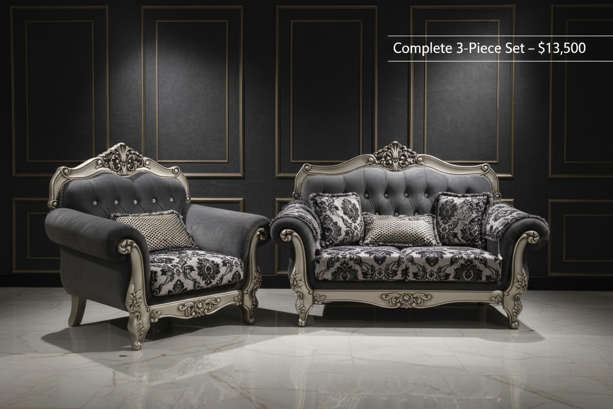 3-piece baroque set $13,500 ad